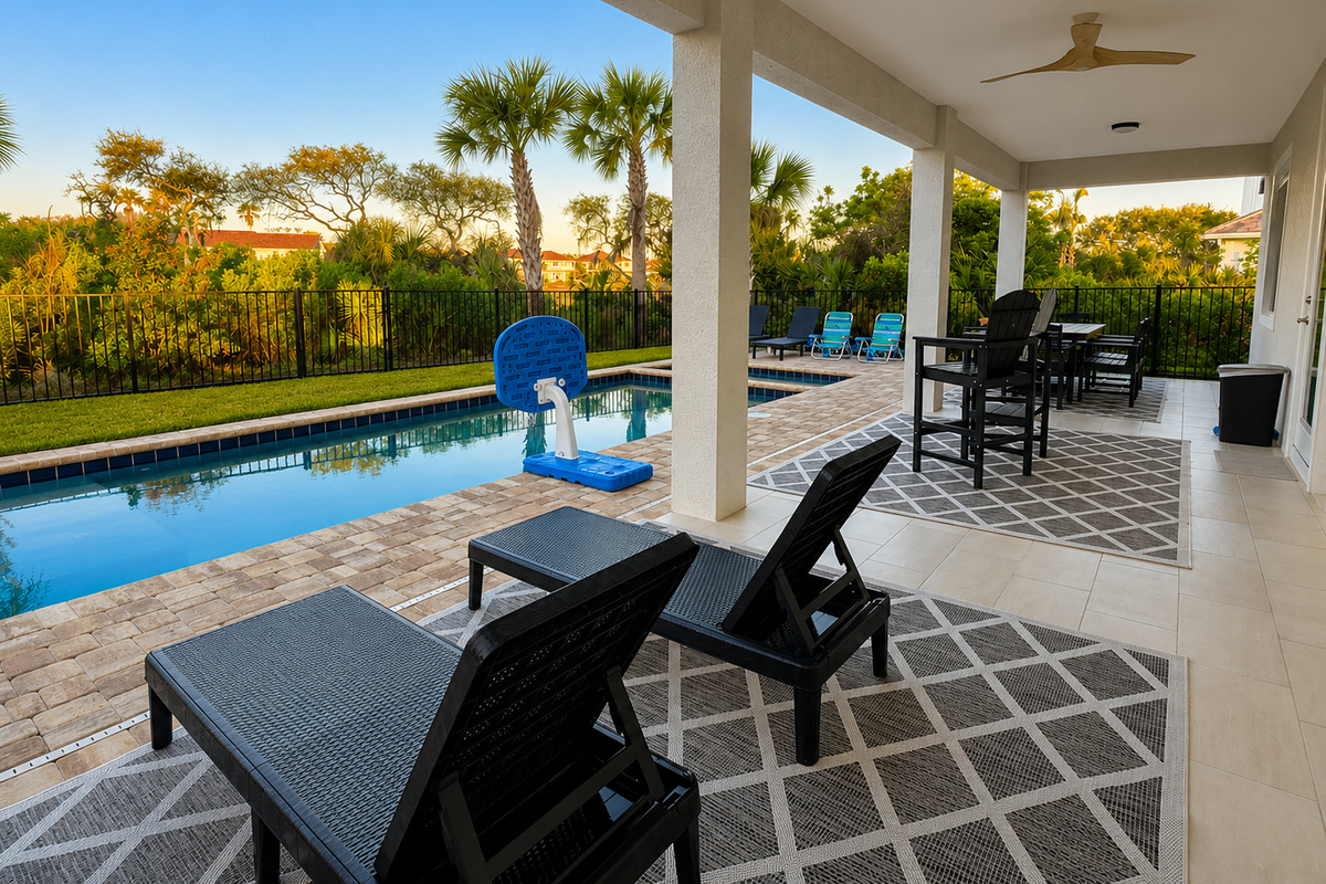 Cannonballs, poolside hoops, and dinner on the lanai—this private pool is where your family's best days play out. Splash till the sun dips low, then gather at the table just steps away. No crowds, no waiting, just your people and endless fun.