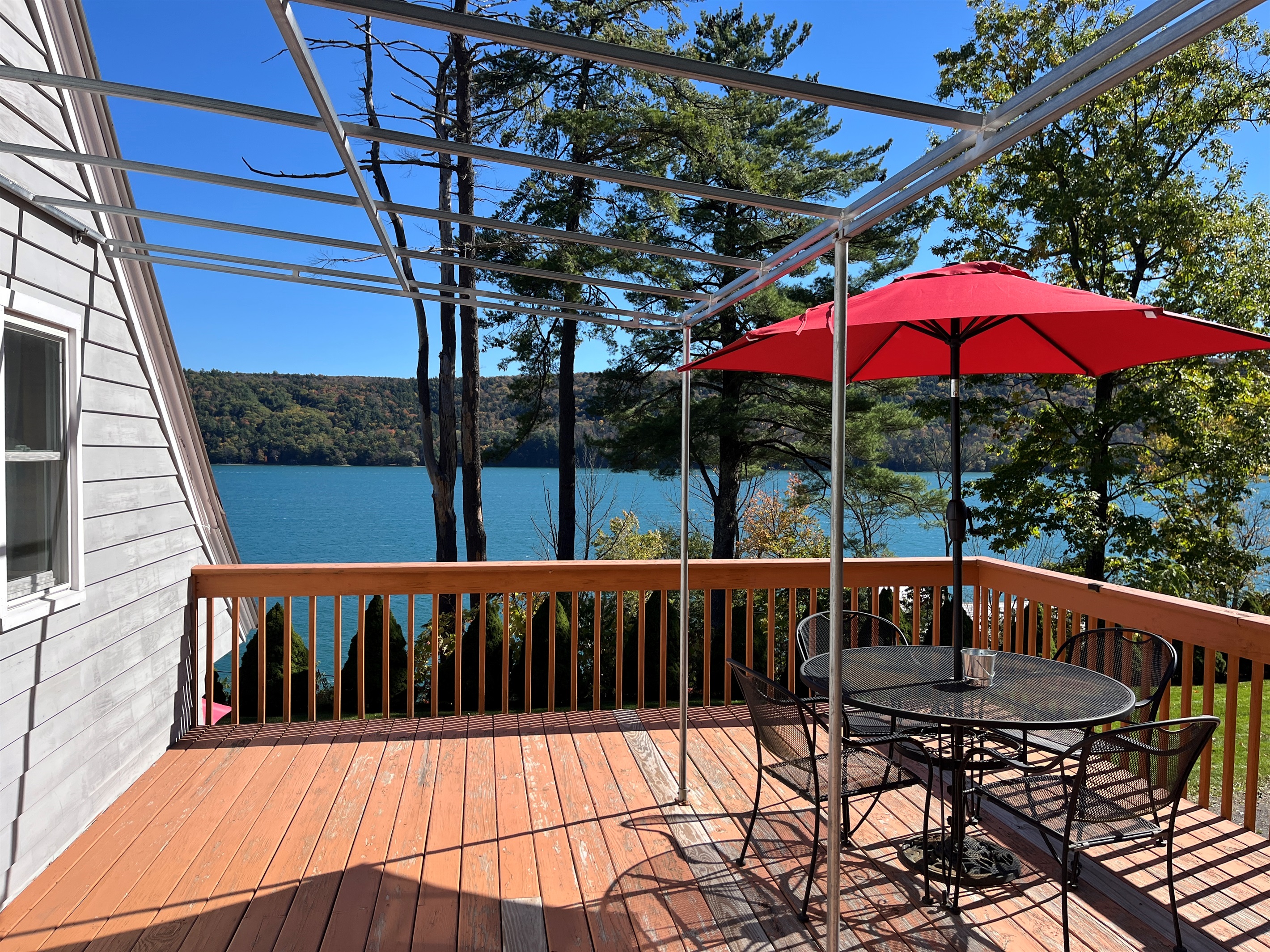 Deck overlooking Otsego Lake at the aptly named The Perch