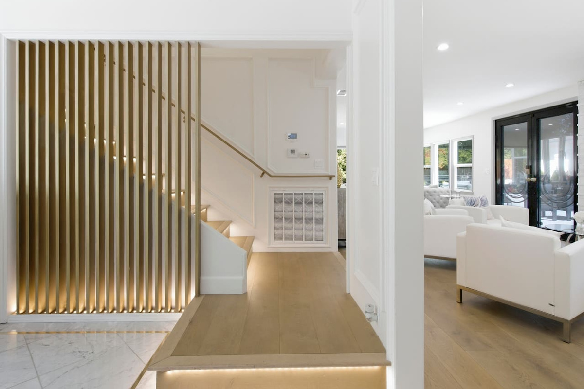 Step into style with a gorgeous space that perfectly complements the home’s inviting design.