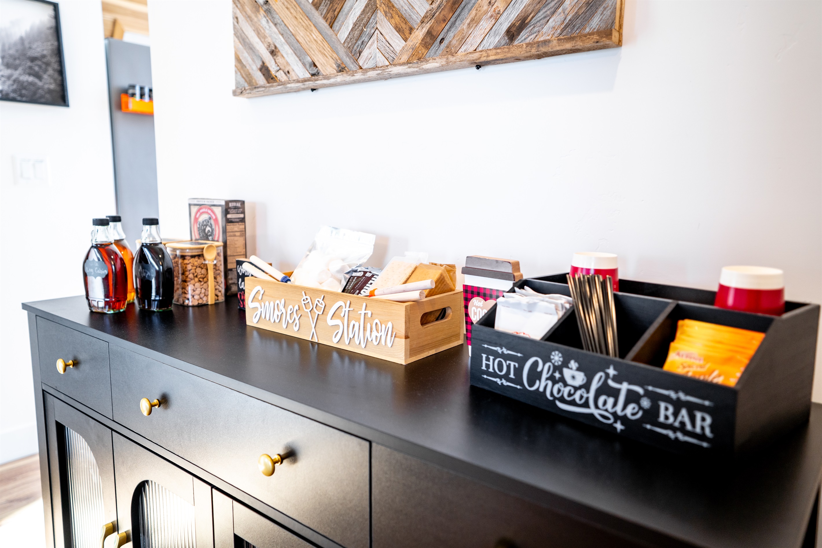 Black Buffet Storing Extra Cookware