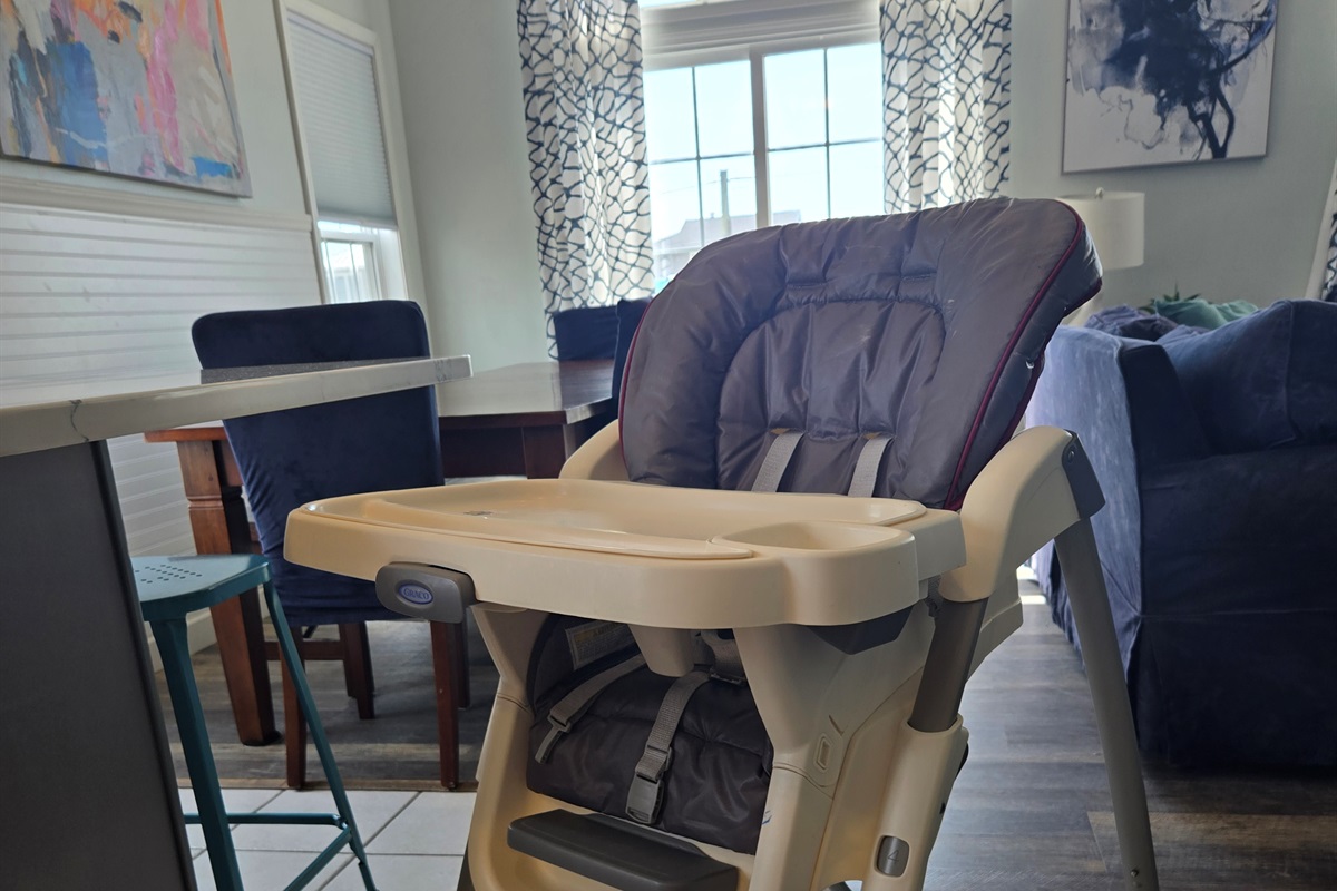 High chair also provided, less packing for those bringing their little ones!