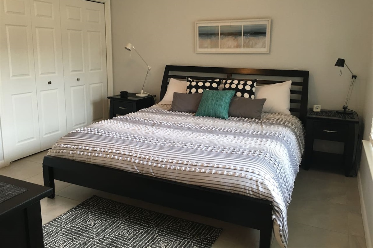 Master bedroom with king size bed