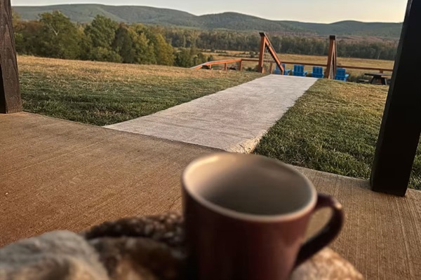 Start your morning on the back patio with coffee and sweeping valley views.