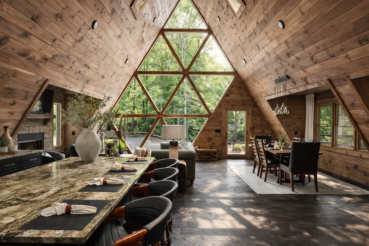 Cathedral ceilings and a kitchen that inspires. Cook, pour, savor, wellness begins in the ritual.
