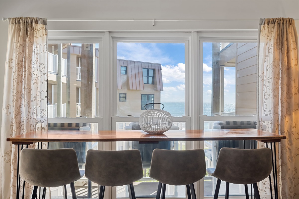 Bar seating with breathtaking sea views