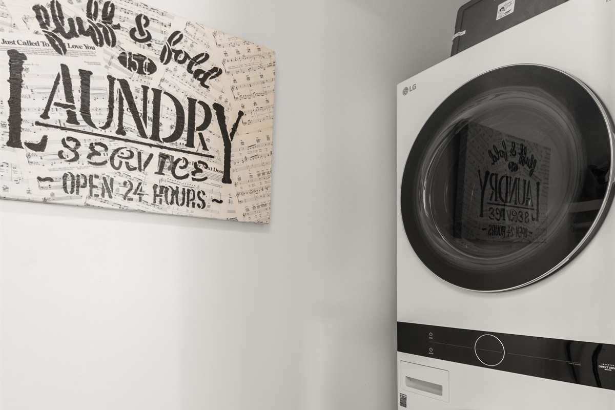 Full size washer & dryer.