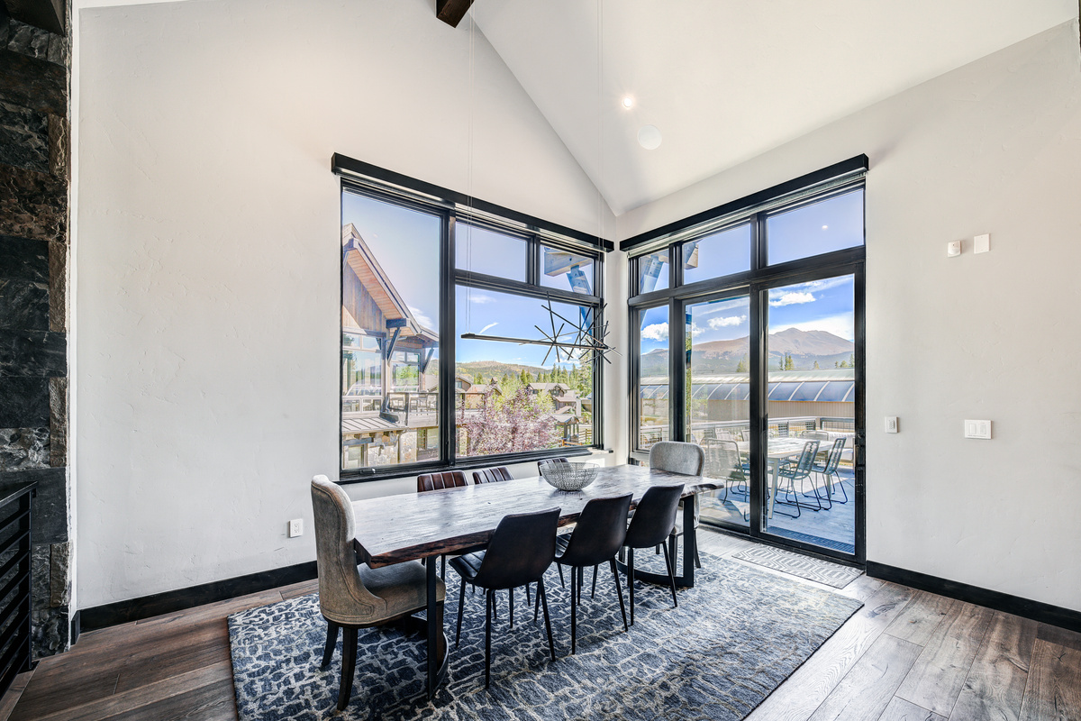 Kitchen with open floor plan to dining room and living room.