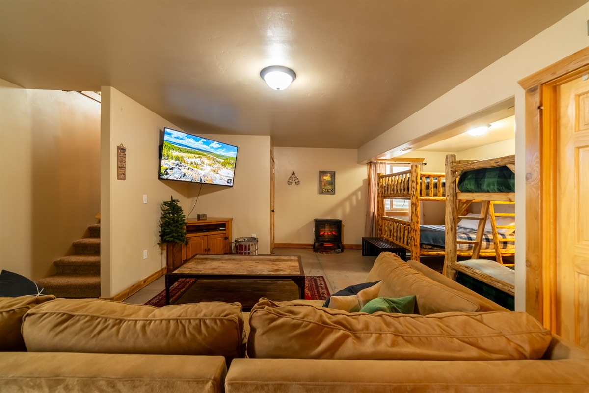 Downstairs living room with bunk space