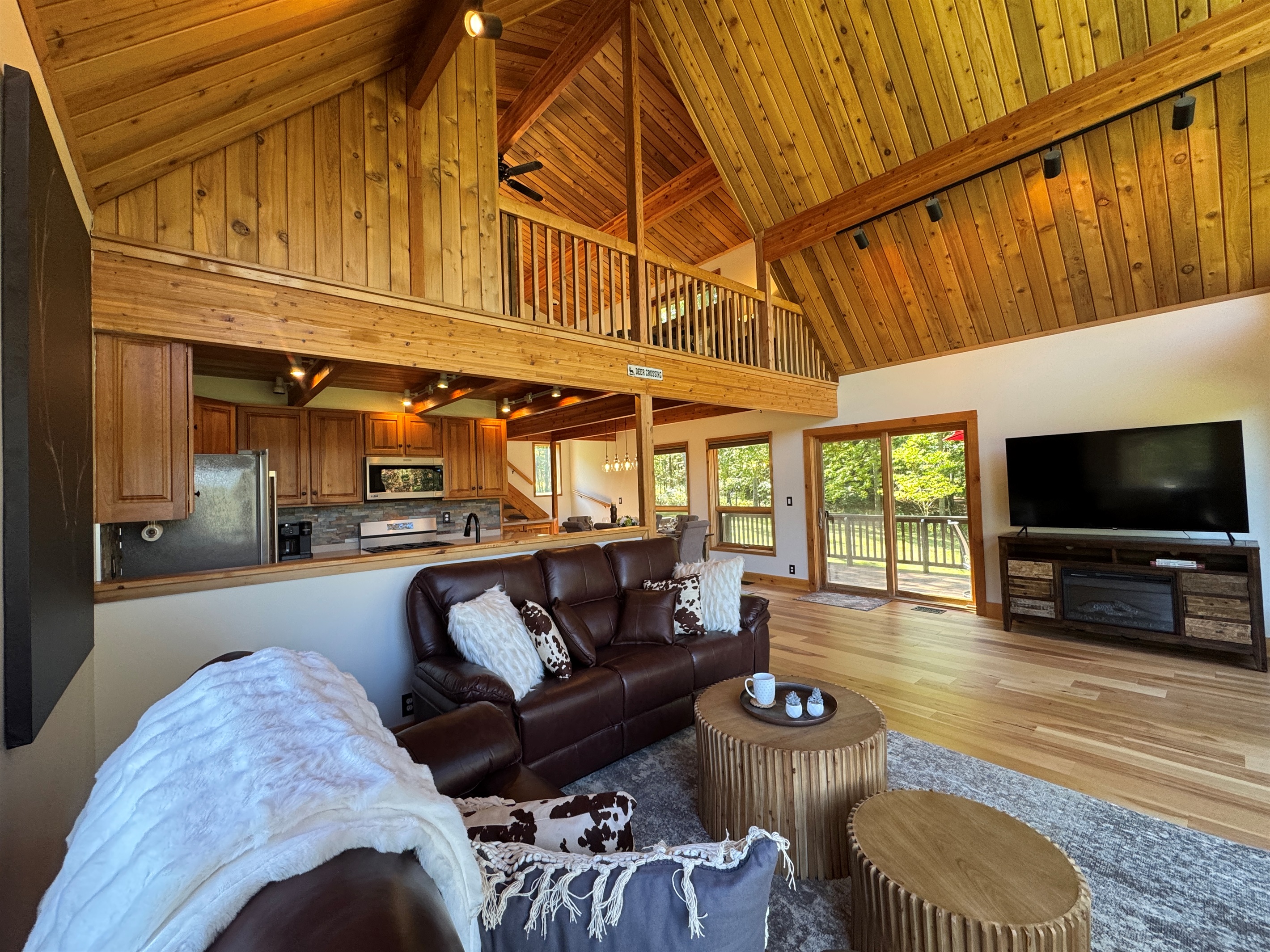 Great room with sleeping loft above