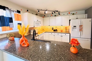 Chef’s Dream Kitchen – Cook with ease in our fully equipped kitchen, featuring modern appliances, ample counter space, and all the essentials to whip up a delicious meal.