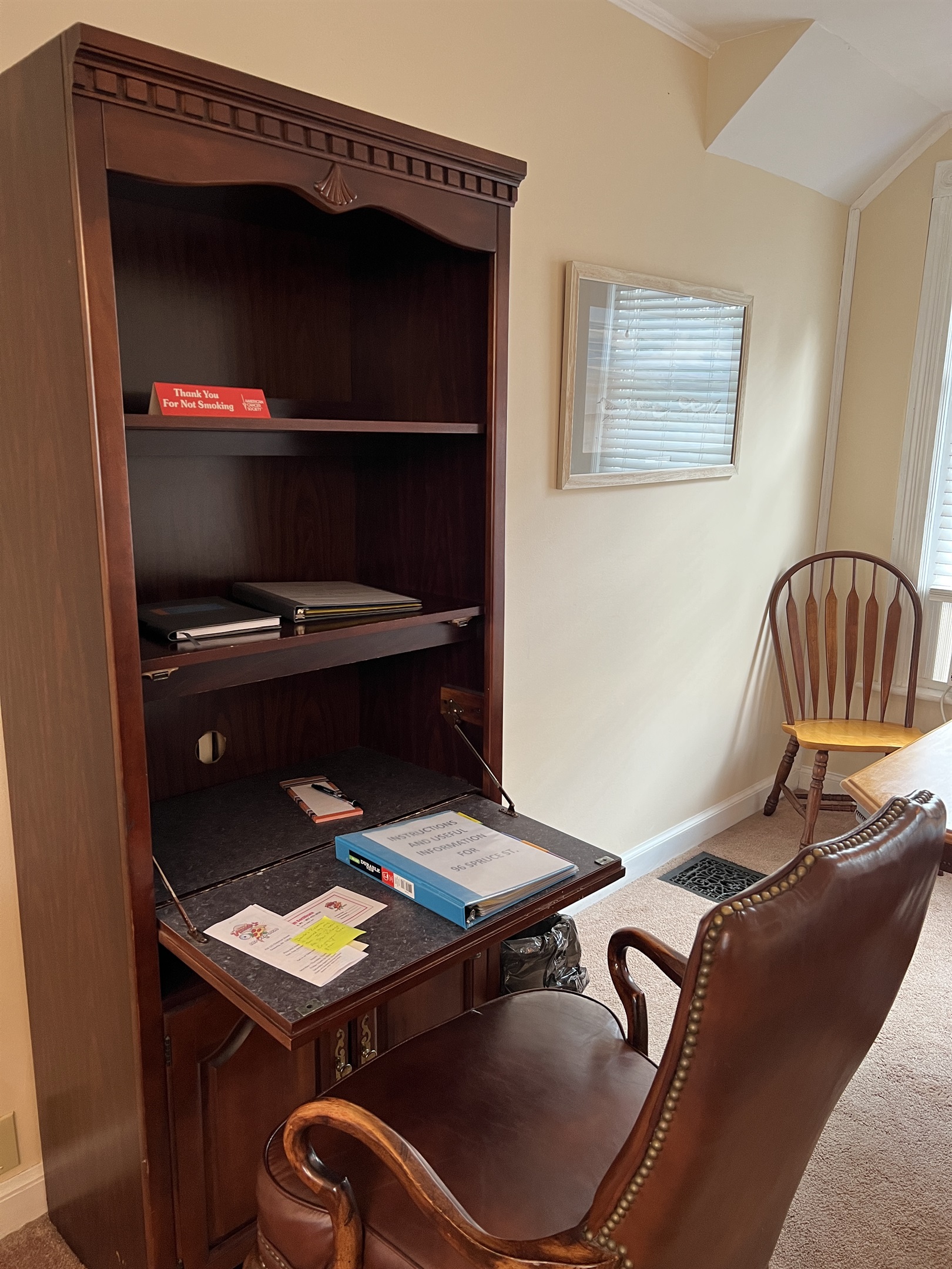 Work space in living room