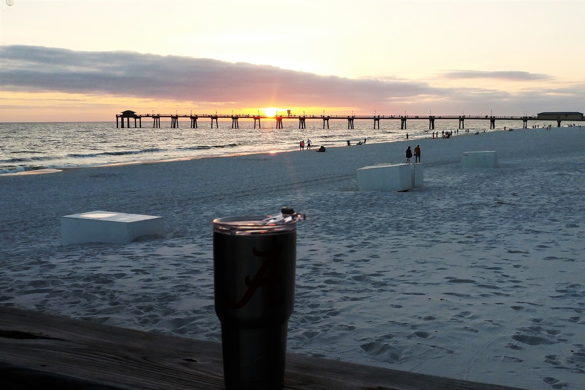 Sunset view from the beach walk over