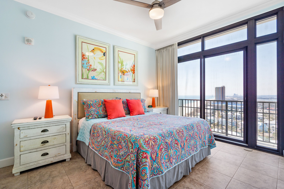 Bedroom 2 With King Bed, Juliette Balcony, Attached Bath with Walk in Shower