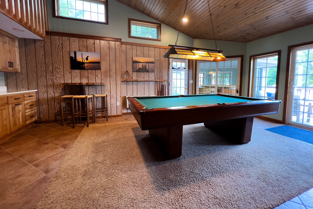 Game Room with Pool Table