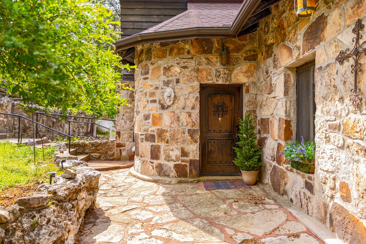 Charming stone entry with timeless character