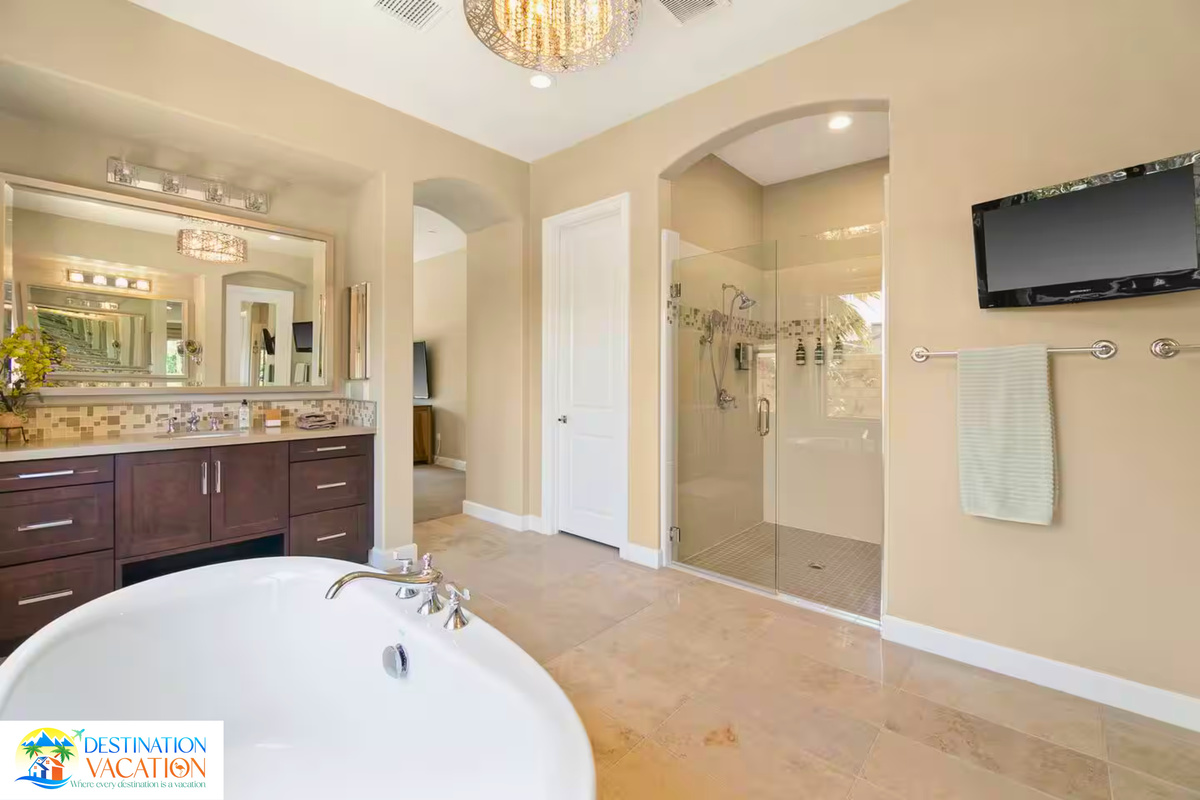 Unwind in a spa-inspired bathroom built for relaxation.