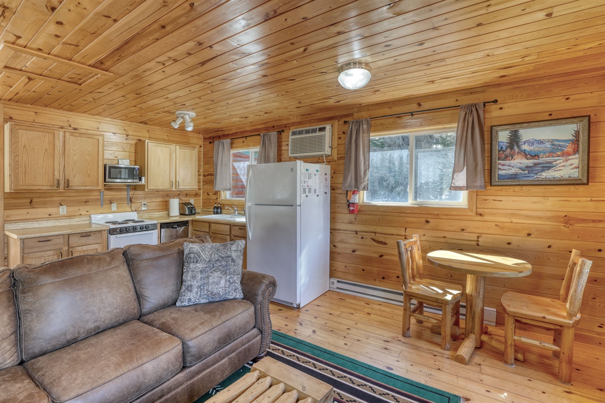 Living area with dining table