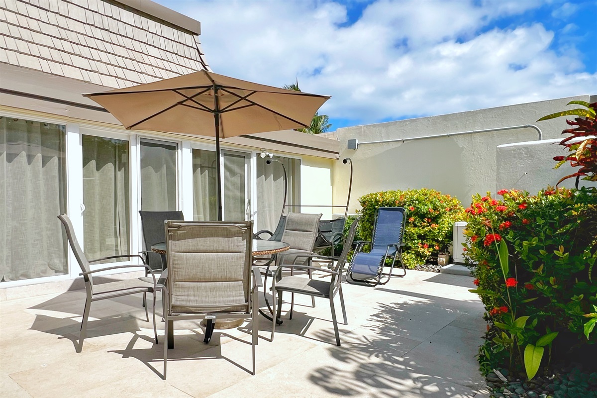 Grab a book, sip your coffee, and take in the relaxing ambiance of this private outdoor space.