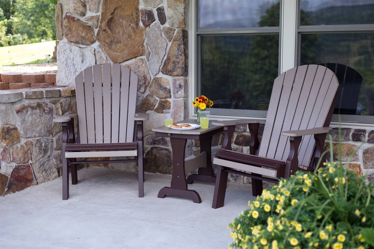 The patio-- a wonderful place to drink your coffee and eat your meals-- or just sit and read!