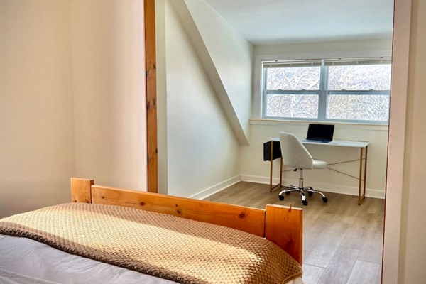 Unit A Bedroom Full Bed w/ Workspace