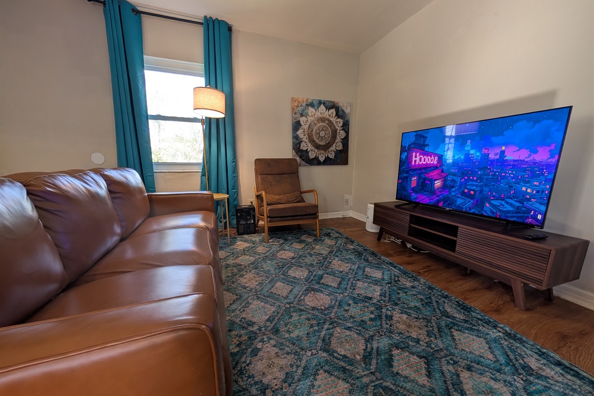 Living room with smart TV