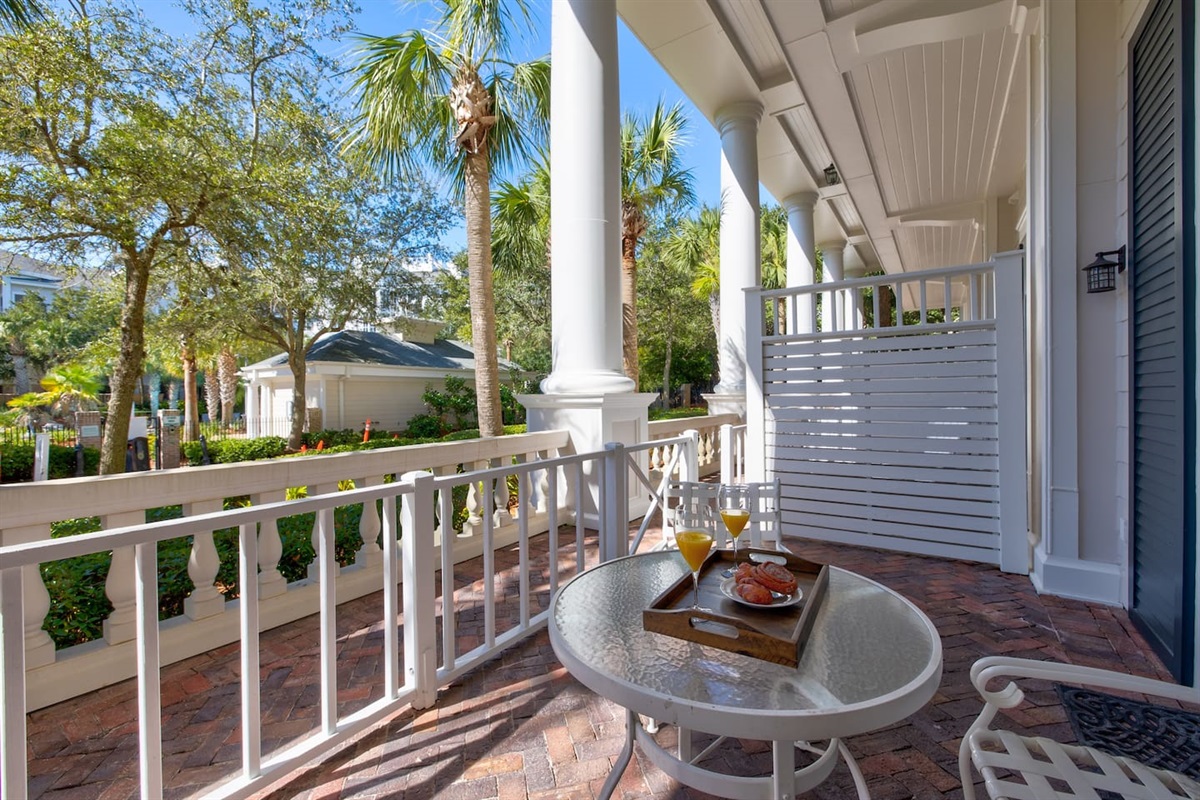 Relax and enjoy a morning glass of orange juice or a cup of coffee from our semi-private patio