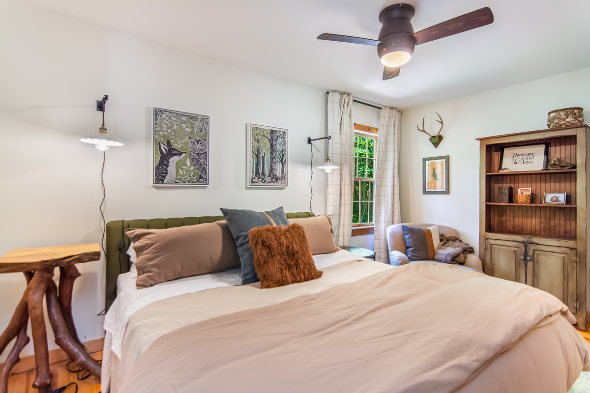 Primary bedroom with king size bed