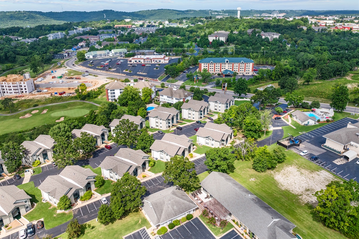 This vantage point shows how close the condo is to Branson attractions while still feeling tucked away.