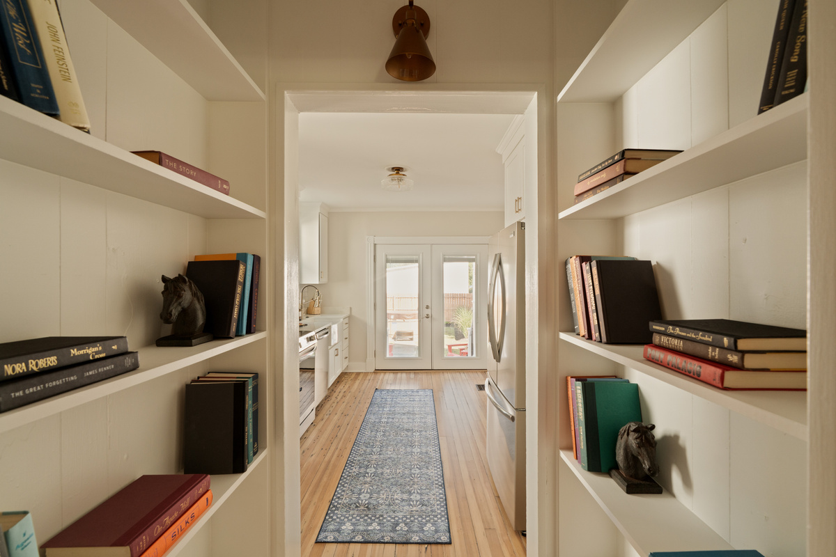 Built-in shelves and original details are tucked throughout the home—a reminder that Hudson Heritage House has been part of Saugerties for more than a century.