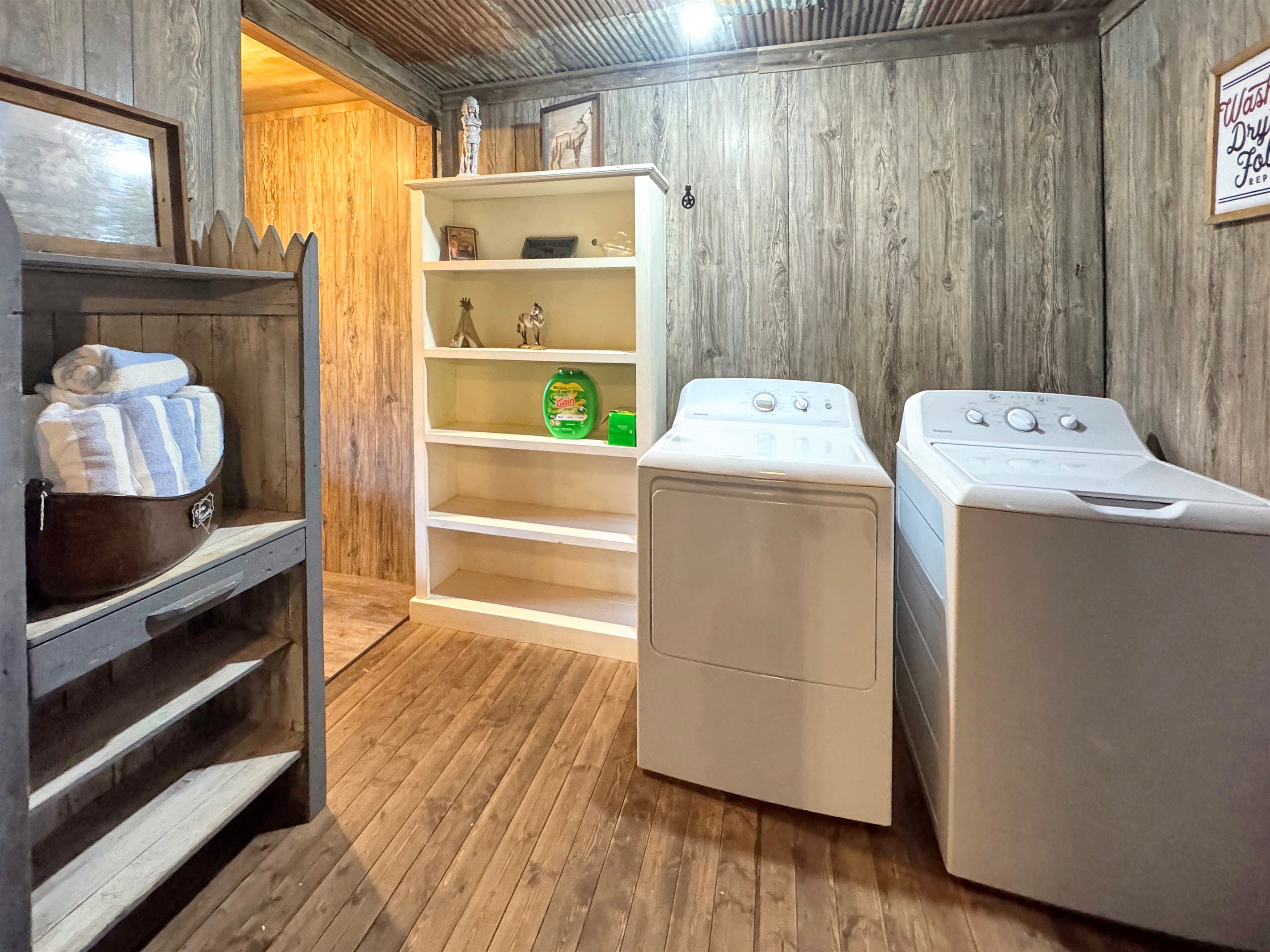 Spacious laundry room means less packing, more playing.
