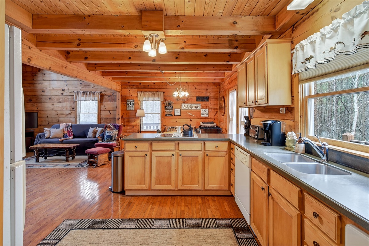 Open concept allows for conversation while preparing meals