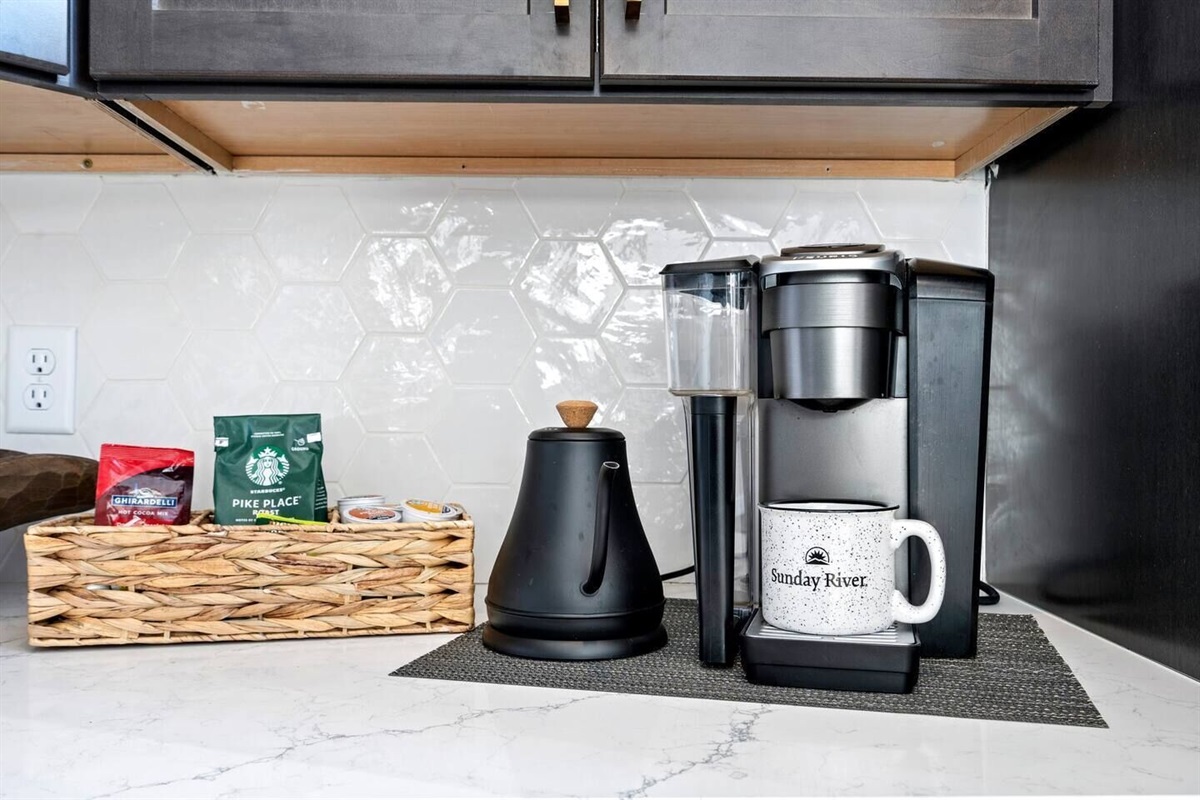 Starting the day right with a fresh brew.  The Keurig makes it so easy!