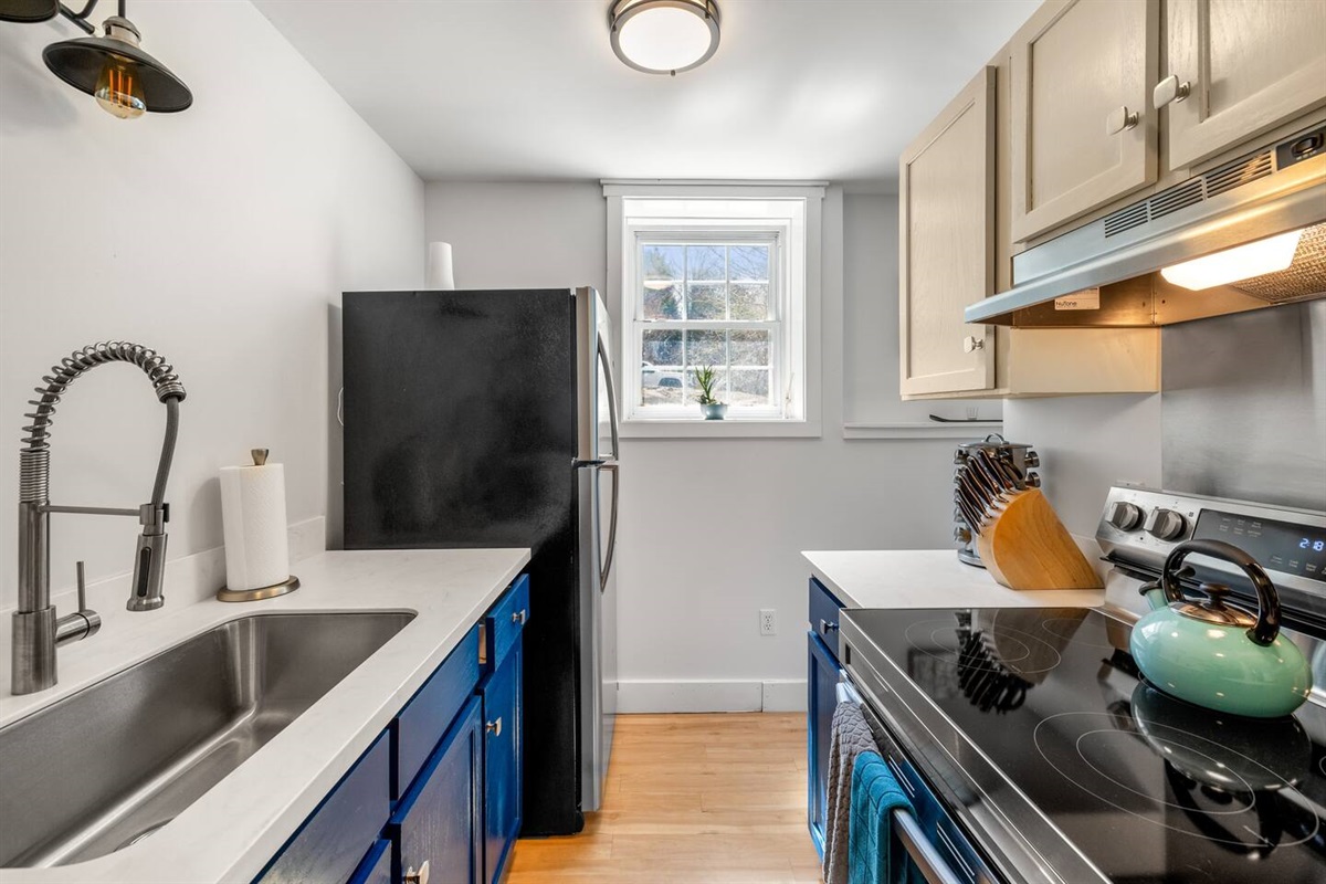 In law suite: Modern kitchen with plentiful amenities