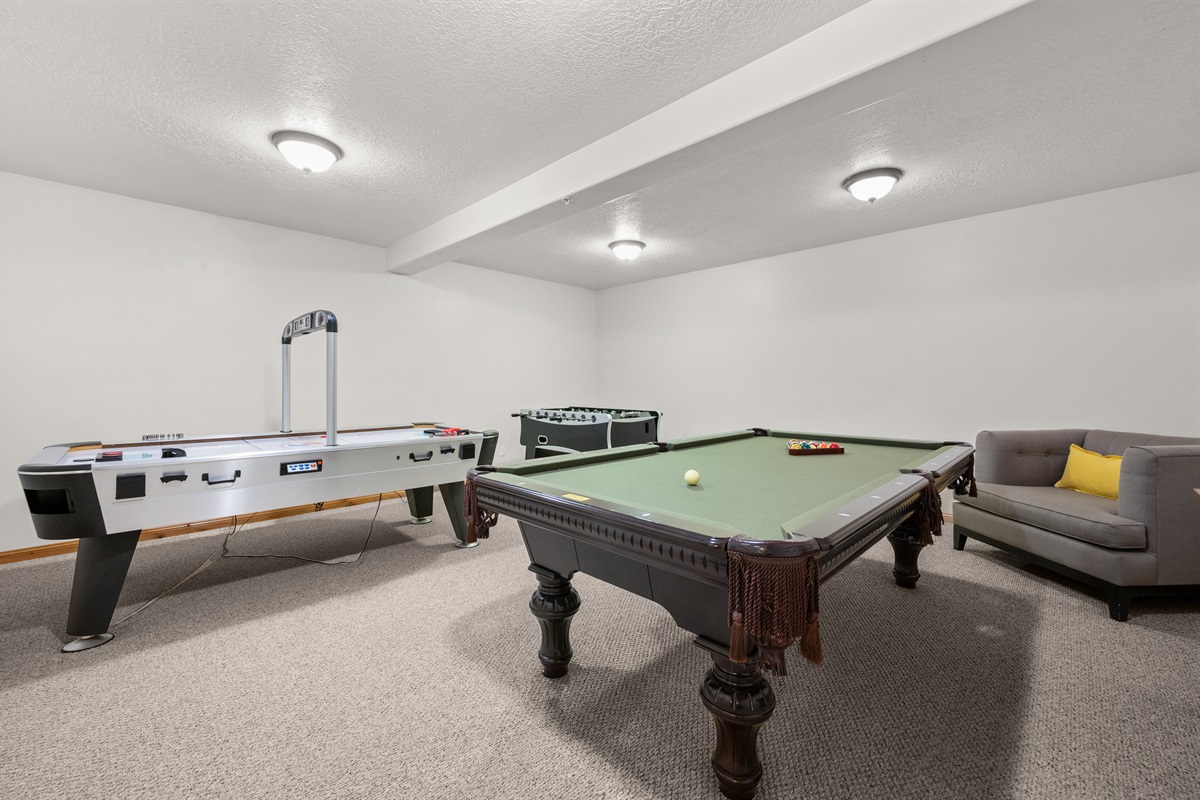 Friendly competition awaits—pool, foosball, and more.