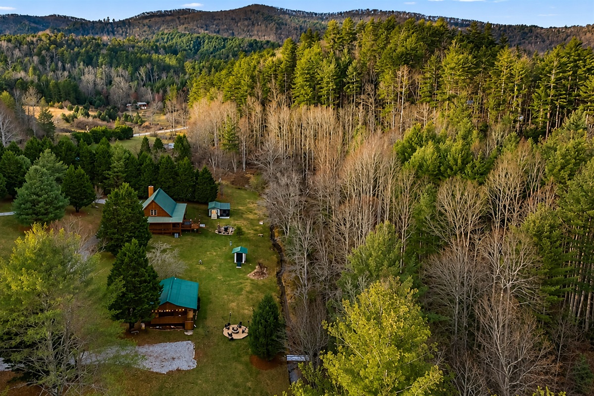 Aerial View of T&T II Cabin full property