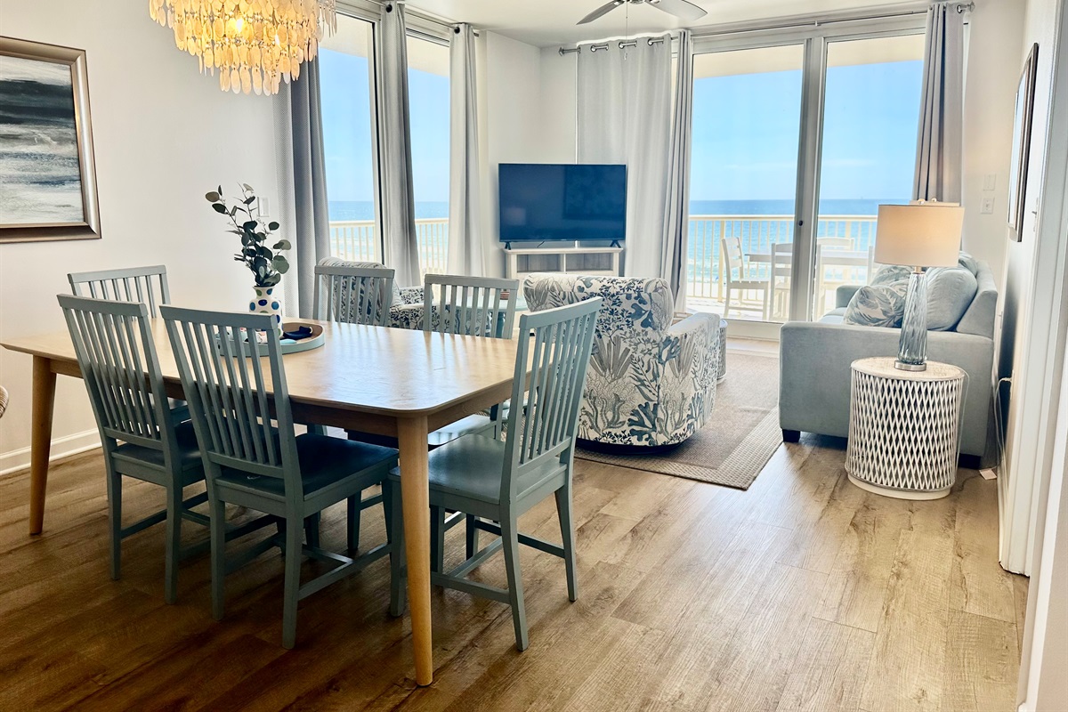 When you step into the main living/dining area, you'll we amazed at the views from both sides!
