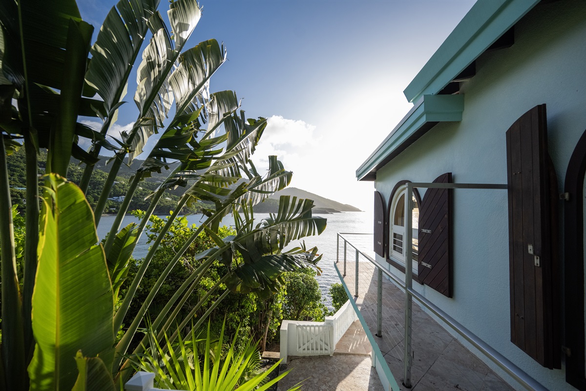 This staircase down is off of the living room and kitchen space by the front door.