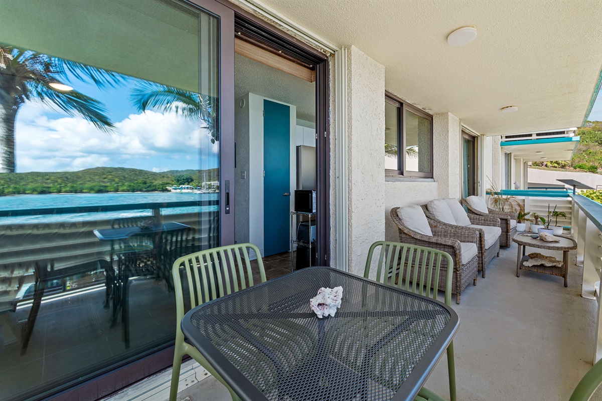 Balcony entrance right off of the dining room and kitchen
