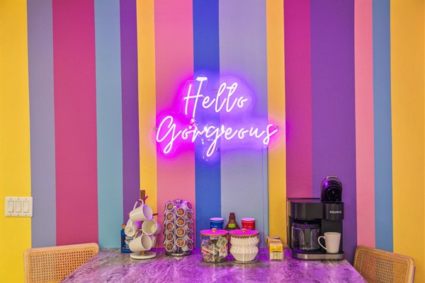 Fully stocked coffee station! So delicious!