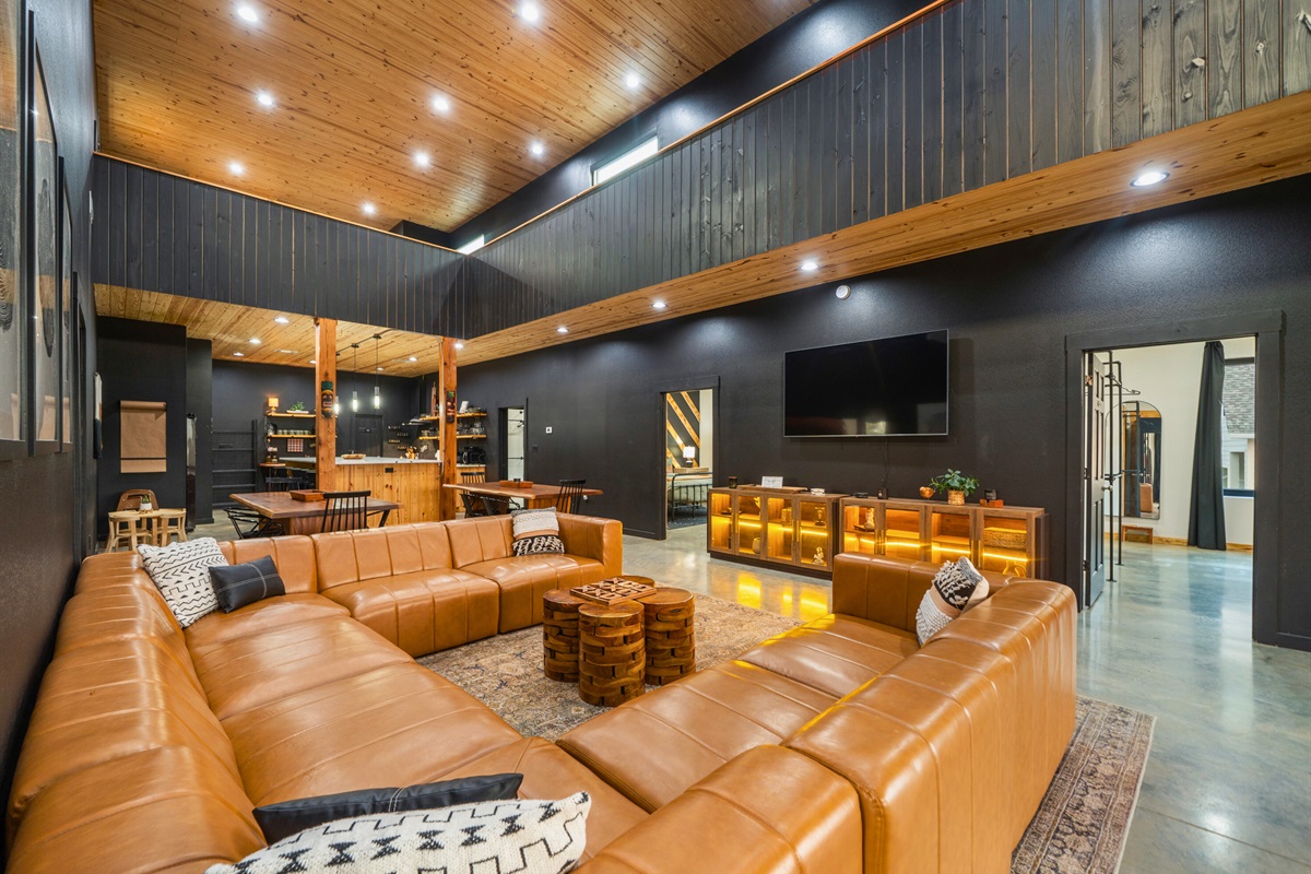 This vantage point shows just how spacious and thoughtfully designed this main gathering area truly is.