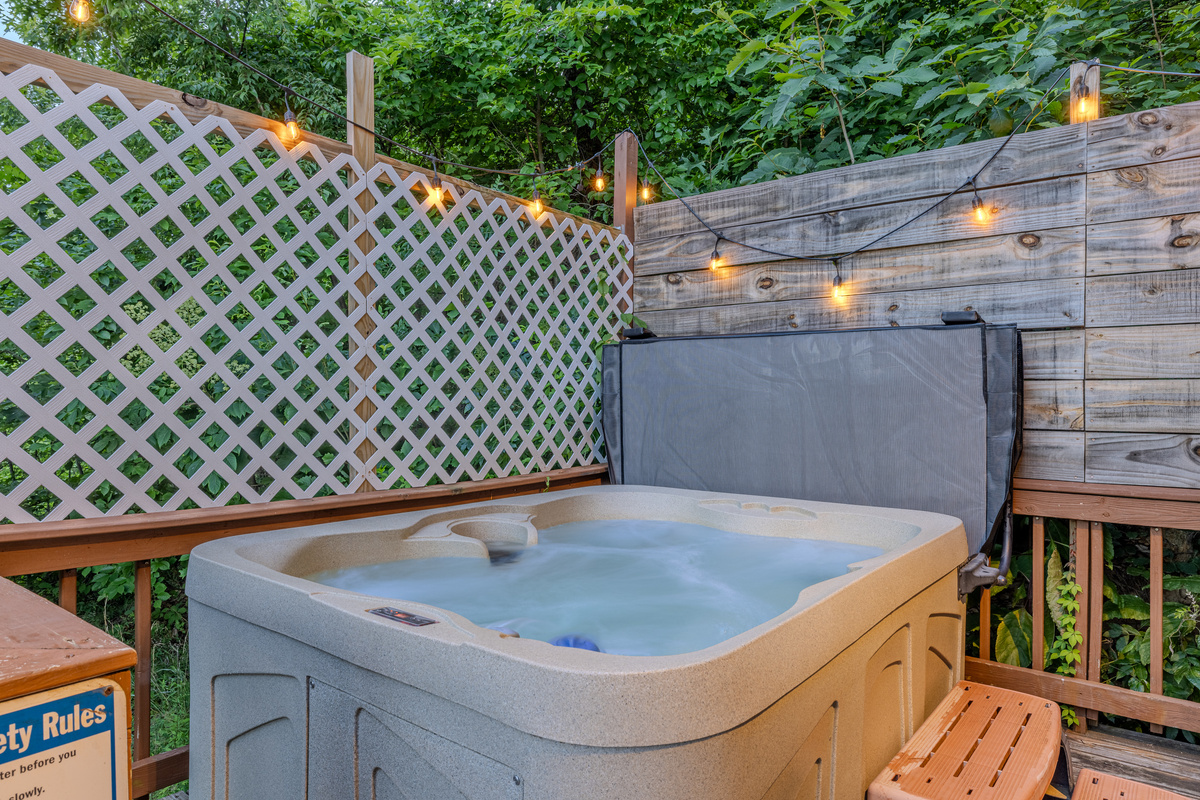 Slip into the hot tub after a day of hiking or exploring