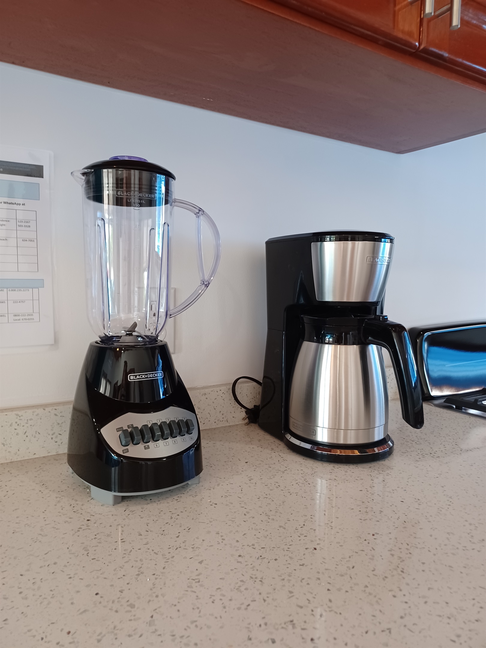 Seahorse kitchen with blender and coffee maker