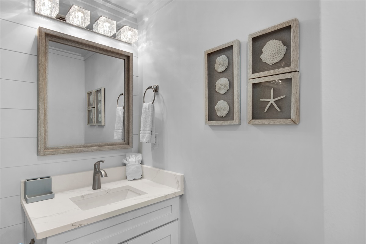 Bathroom vanity and mirror