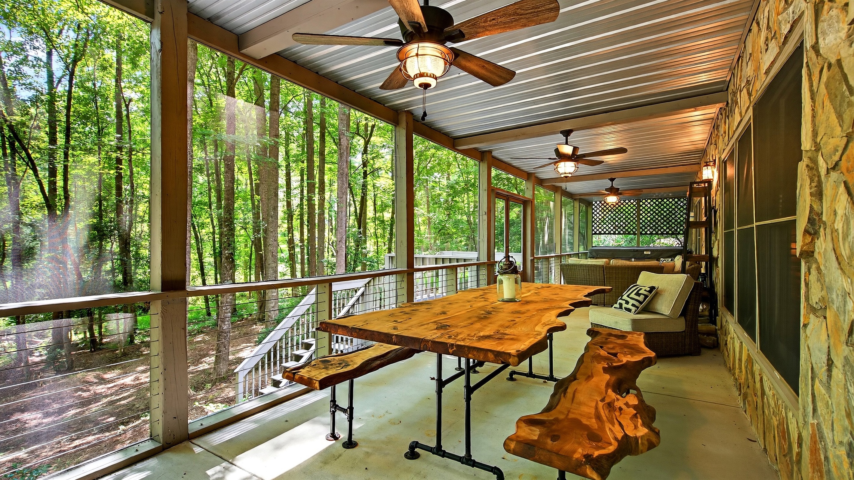 Have a meal on the outdoor table