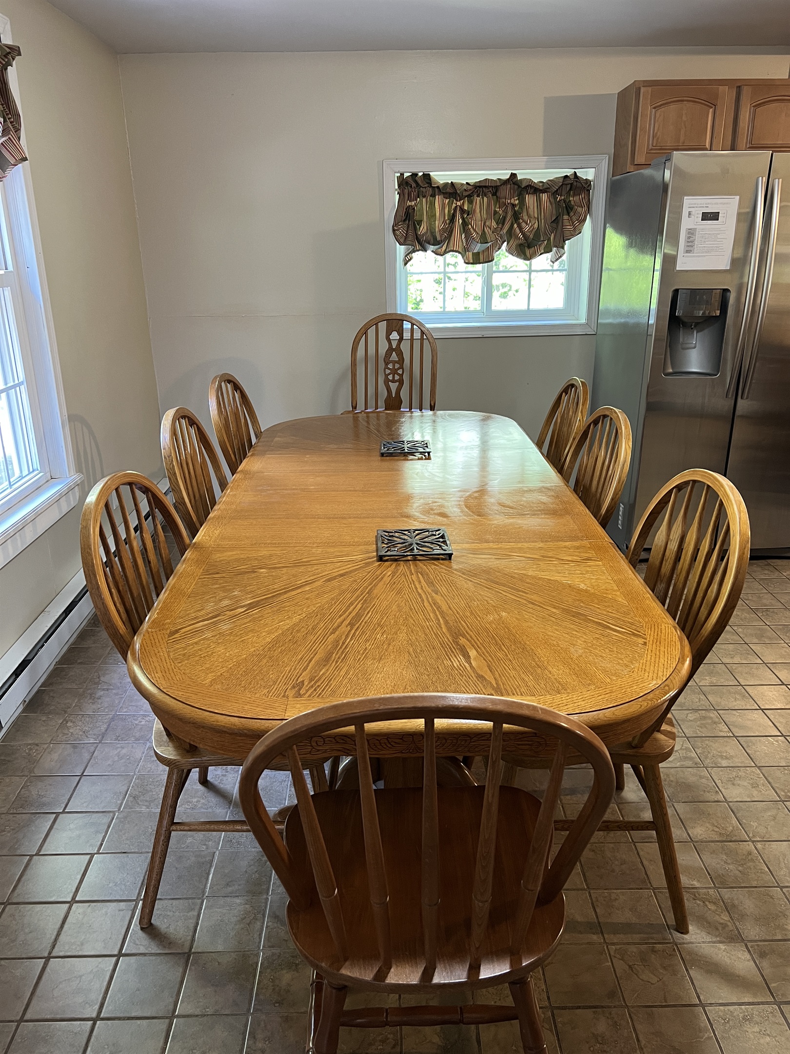 Main dining table in kitchen