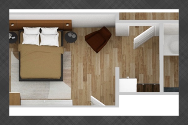 Actual image of newly remodeled floor plan.