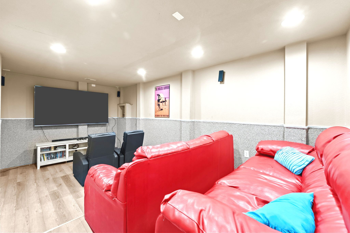 Comfy Theater Room on Lower Level