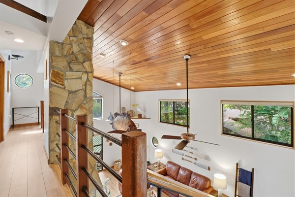 Upstairs hallway overlooking the living space