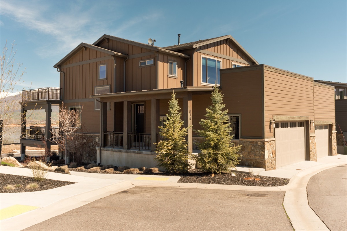 Beautiful exterior showcasing the home’s mountain setting.