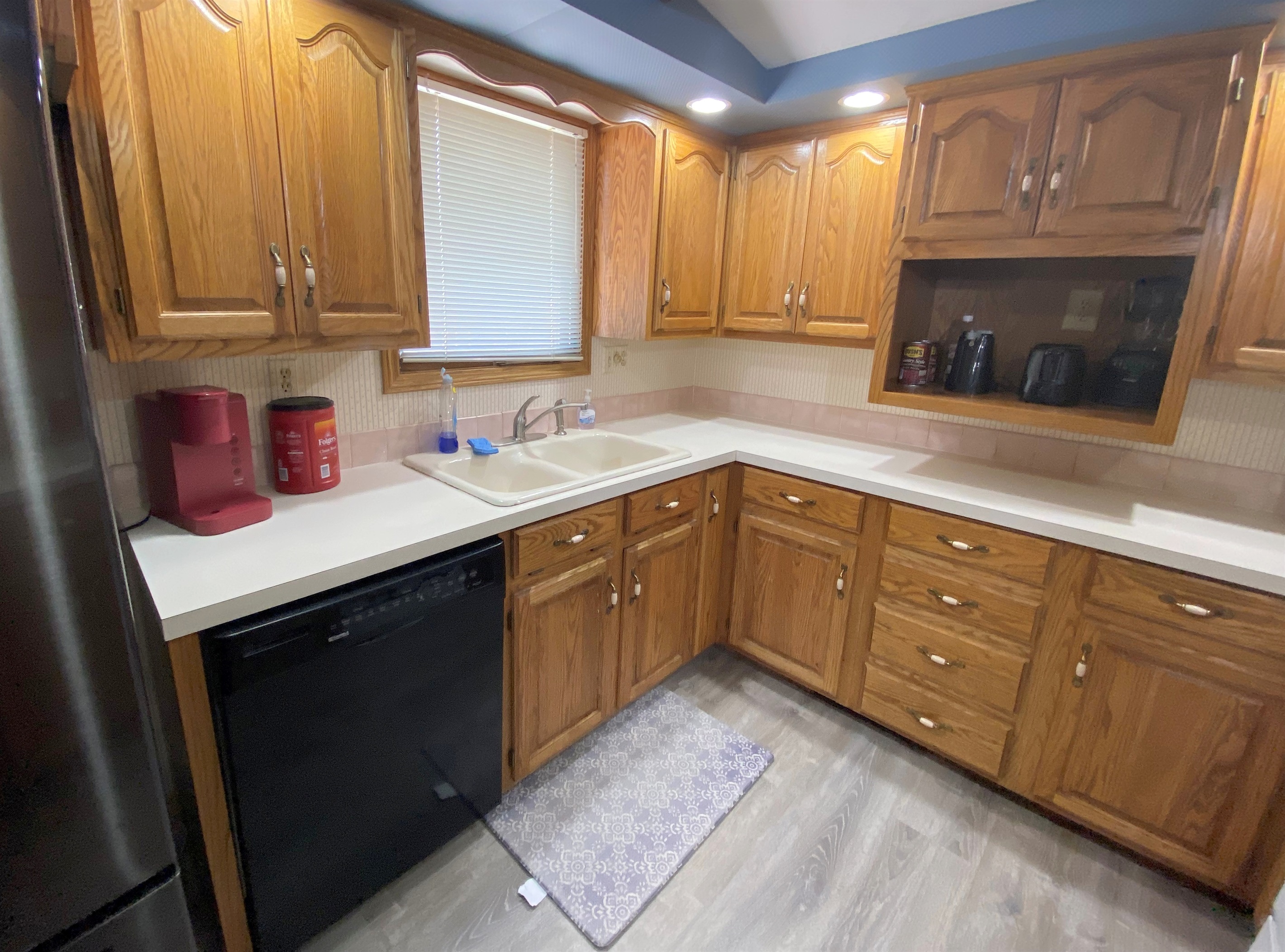 Kitchen Sink, Dishwasher and Coffee Area